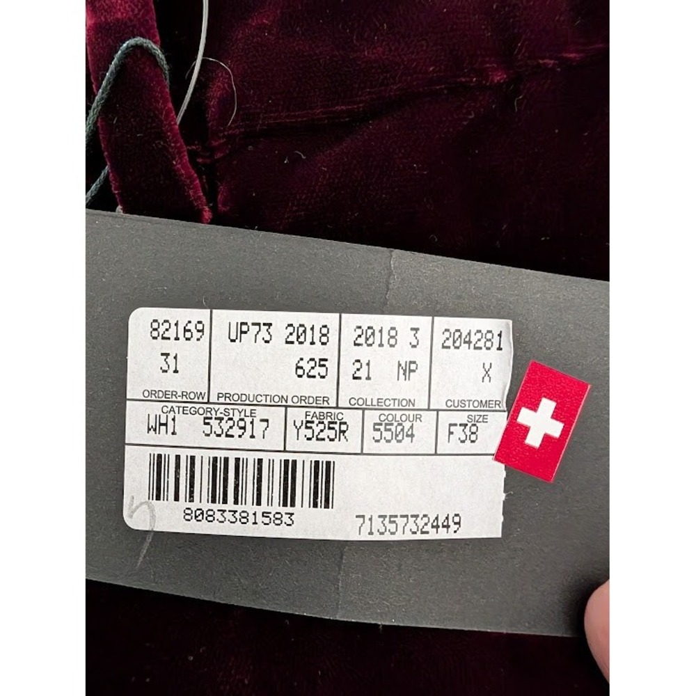 NWT SAINT LAURENT Velvet Flare Pants Burgundy Women's Size 38 FR/US6 - Picture 6 of 10